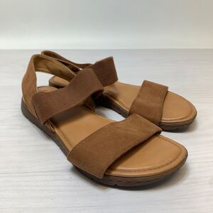 BOC Born Concepts Sandals Womens 8 M Slingback Flats Brown Leather Open